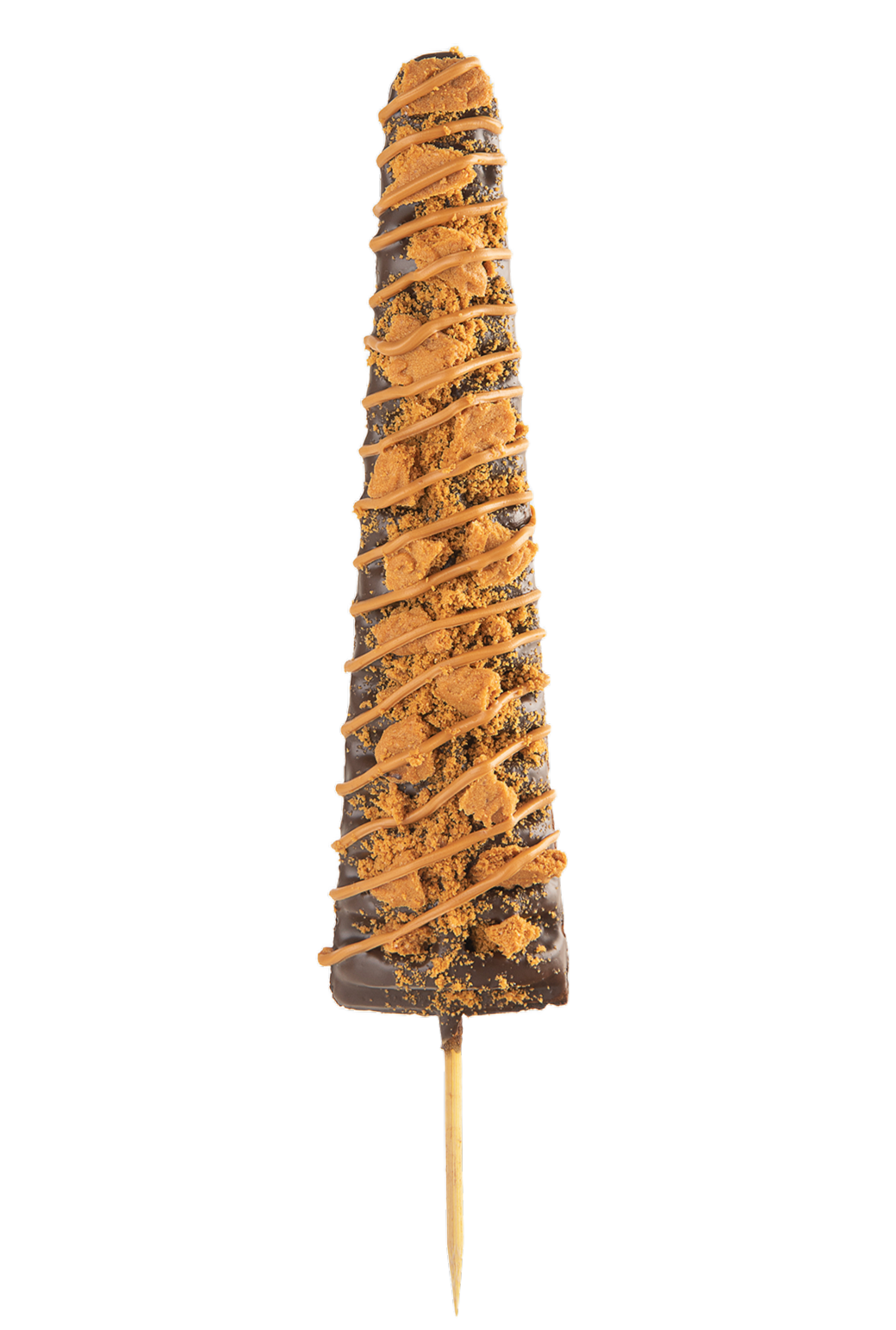 Stylized Conical Stick Waffle flying mid-air